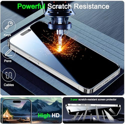 1 Pack for iPhone 15 Plus Privacy Screen Protector, Anti Spy Private Tempered Glass Film, 9H Hardness, Case Friendly - size: iPhone 15 Plus 6.7 Inch