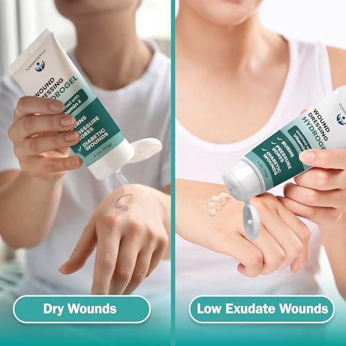 Hydrogel Wound Dressing Ointment - 6 Pack of 4 oz Amorphous Hydrogel for Wound Care, Burns, Diabetic Ulcers - Enriched with Vitamin E - First Aid Gel for Medical Facilities and Nursing Homes - size: 4 Ounce (Pack of 6)