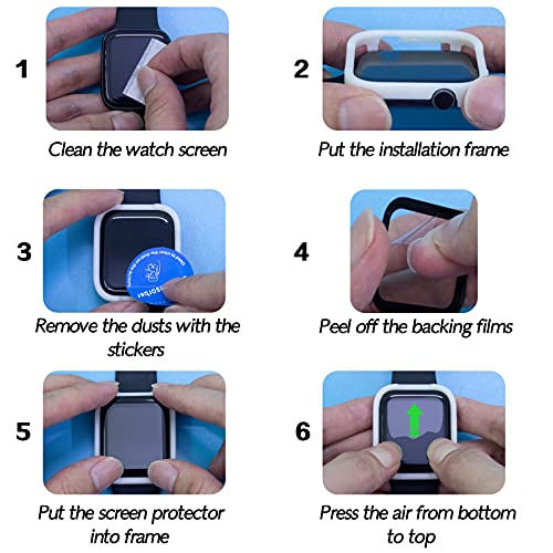 geekboy 2 Pack Glass Screen Protector for Apple Watch Series 6/SE/5/4, 44mm - size: 44 mm