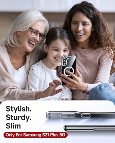 LeYi for Galaxy S21 Plus Phone Case: [Mag-Safe Fit] with Raised Camera Guard, Matte Translucent Slim Translucent Soft-Touch Protective para Samsung S21 Plus 5G Case, Clear - color: Clear, size: Galaxy S21 Plus (6.7 Inch)