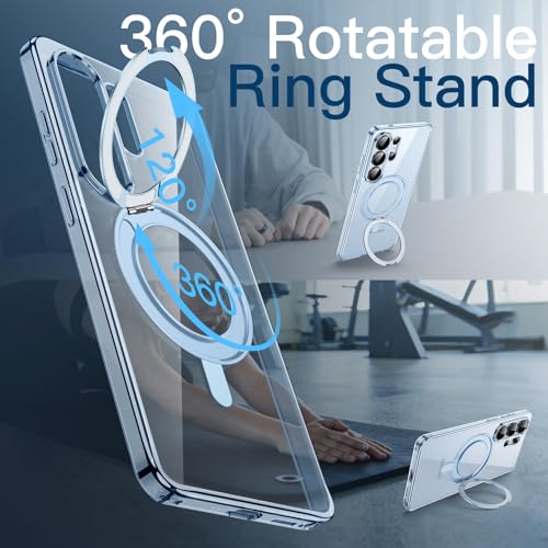 JETech Rotatable Ring Stand Case for Samsung Galaxy S26 Ultra, Sky Blue | Compatible with MagSafe, Clear Back, Stand & Ring Holder, Shockproof Protection - color: Sky Blue, size: Galaxy S26 Ultra