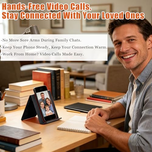 Flexible Silicone Phone Stand with Aluminum,Adjustable Foldable Silicone Phone Stand, Portable Multi-Angle Anti-Slip Holder for Phones, Tablets, Rollable Design for Home or Office (Black)