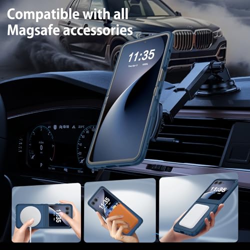 GUAGUA for Motorola Razr 2024 Case/Razr 2025 Case, Magnetic Cases Translucent Matte Back [Compatible with Magsafe] Slim Protective Shockproof Phone Case for Moto Razr 2024/2025 6.9'', Blue - color: Blue