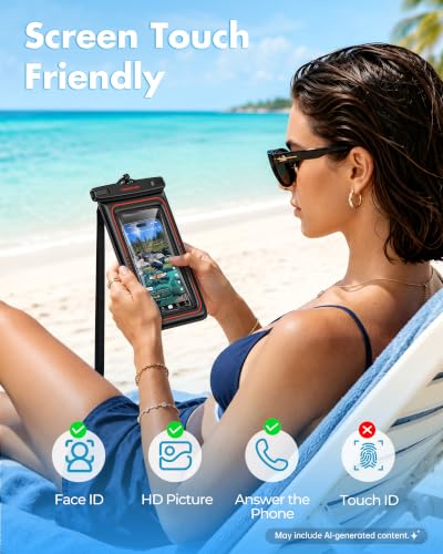UNBREAKcable Floating Waterproof Phone Pouch 2 Pack, IPX8 Waterproof Phone Case Dry Bag Kayak/Beach/Cruise Travel Essentials, Water Proof Pouch for iPhone 17 16 15 Pro Max, Samsung S26 Ultra -8" - size: 8.0 inch