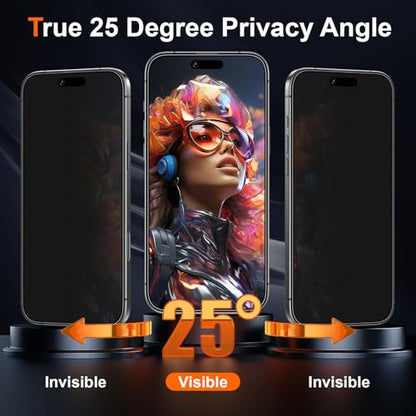 2 Pack Matte Privacy Screen Protector for iPhone Air / 17 Air 6.5-inch with Installation Frame, Full Coverage Anti-Spy Anti-Glare 9H Tempered Glass Film, Case Friendly - size: iPhone Air-6.5 Inch