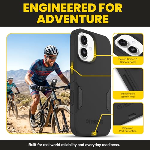 OtterBox iPhone 17 – Commuter Series Slim MagSafe Case - Black | 3X MIL Drop Protection - Dual-Layer - Pocket-Friendly - Camera Control - Raised Edges - Port Covers - Non-Retail Packaging - color: Black