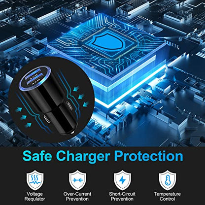 Car Charger Fast Charge, 3Pack Rapid Car Phone Charger Cigarette Lighter