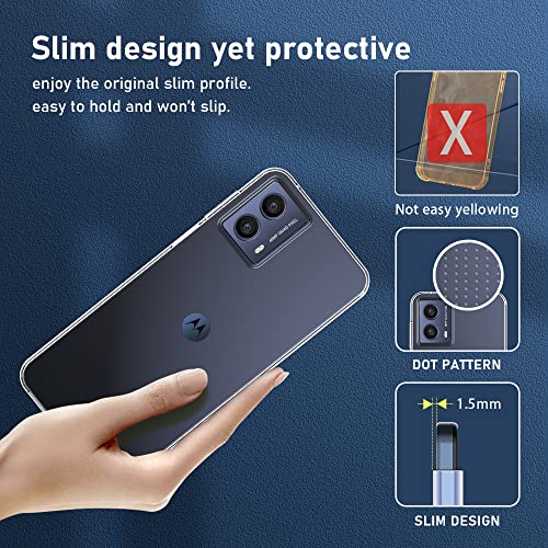 Silicone Clear for Moto G 5G 2023 Case,Ultra Thin with Comfort Grip | Soft Slim-Fit TPU Moto G 5g 2023 Phone Cover,Non-Slip,Shockproof Protection,Scrath-Resistant - size: Moto g 2023