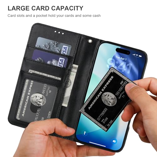 Bocasal Detachable Wallet Case Card Holder for iPhone 17 Air, Black - color: Black