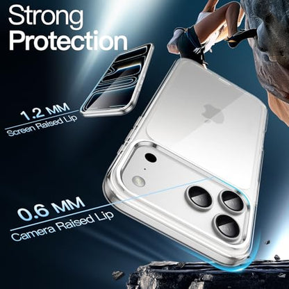JETech Case for iPhone 17 Pro Max, Anti-Yellowing, Clear | Shockproof Protection, Scratch Resistant Hard PC Back, Durable Transparent TPU Bumper - color: Clear, size: iPhone 17 Pro Max