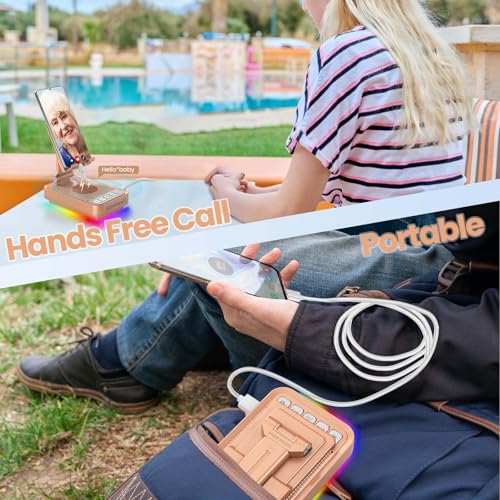 JTEMAN Gifts for Men Women Phone Stand Bluetooth Speaker with Light and Charging Function, 360 Rotating Phone Holder Cool Tech Mom Dad Gifts Husband Unique Birthday Gift Ideas - Rose Gold - color: Rose Gold
