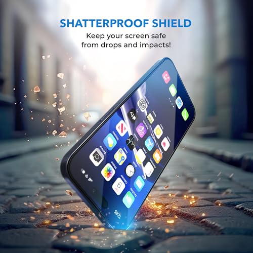 Deppa Pack of 2 for Phone 16 Pro Max (6.9 inches) Screen Protector with Stencil, 9H Shockproof, Full Coverage, Bubble-Free, Easy Installation, Ultra Clear