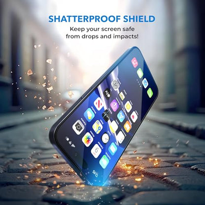 Deppa Pack of 2 for Phone 16 Pro Max (6.9 inches) Screen Protector with Stencil, 9H Shockproof, Full Coverage, Bubble-Free, Easy Installation, Ultra Clear