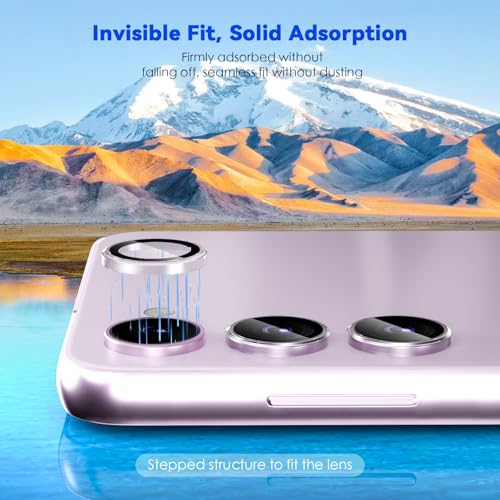 CloudValley [3 Pcs for Samsung Galaxy S24 / S23 / S23 Plus Camera Lens Protector, 9H Tempered Glass Individual Lens Screen Protective Ring 5G, Clear - color: Clear