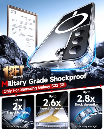 LeYi for Galaxy S22 Phone Case: [Mag-Safe Fit] with Raised Camera Guard, Matte Translucent Slim Translucent Soft-Touch Protective para Samsung S22 5G Case, Clear - color: Clear, size: Galaxy S22 (6.1 Inch)