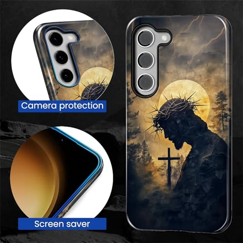 CARLOCA Case for Samsung Galaxy S23,Faith Inspired Christians Scripture Design Hybrid Dual Protection Soft TPU + Hard PC,Shockproof Anti-Scratch Cover Men Women Stylish Protective Phone Case - color: Faith Inspired Christians Scripture, size: Galaxy S23