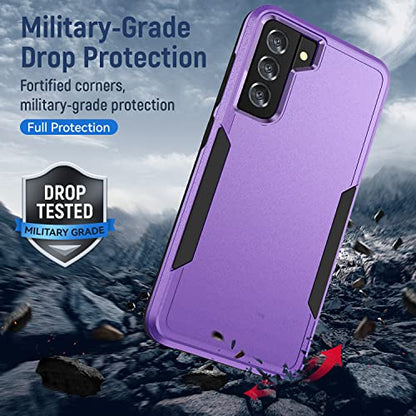 for Samsung Galaxy S21 Plus Case,with HD Screen Protector [Military Grade Drop Tested] Heavy-Duty Tough Rugged Shockproof Protective Case for Samsung S21 Plus, Purple - color: Purple