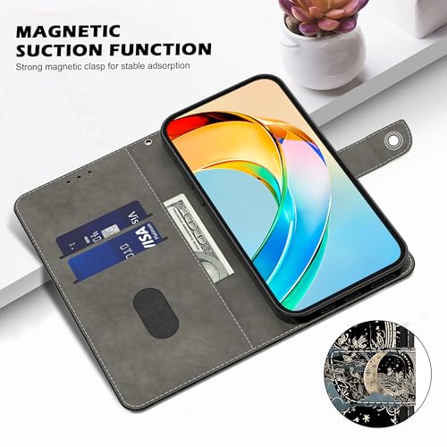 Wallet Case for Google Pixel 10/ Pixel 10 Pro/Pixel 9/Pixel 9 Pro, PU Leather Folio Protective Cover with Wrist Strap, Magnetic Closure & Credit Card Slots, Moon - color: Moon, size: Google Pixel 10/10 Pro & Pixel 9/9 Pro