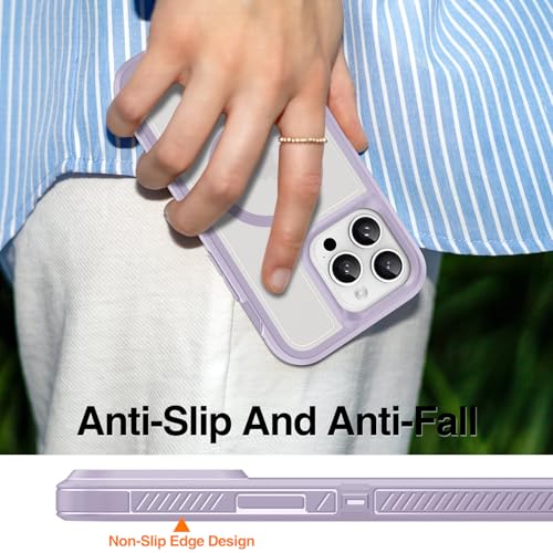Magnetic for iPhone 14 Pro Case, Compatible with MagSafe, Shockproof Dustproof Drop Proof, Military Grade Double Layer Protection, Purple/Clear - color: Magnetic Purple/Clear, size: iPhone 14 PRO