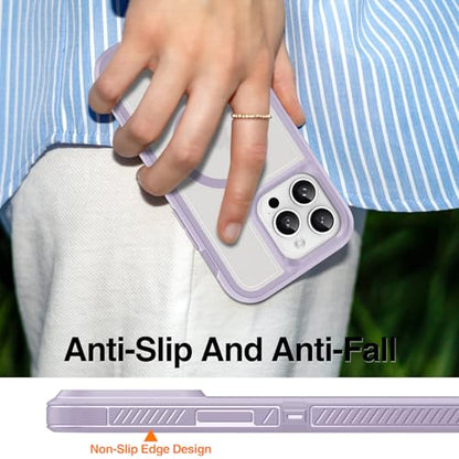 Magnetic for iPhone 14 Pro Case, Compatible with MagSafe, Shockproof Dustproof Drop Proof, Military Grade Double Layer Protection, Purple/Clear - color: Magnetic Purple/Clear, size: iPhone 14 PRO