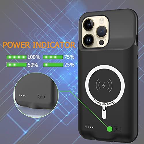 Battery Case for iPhone 14 Pro Max, Upgraded 10800mAh Rechargeable Portable Extended Battery Pack Supported Qi Wireless Charging Case Compatible with iPhone 14 Pro Max (6.7 inch) Charger Cover(Black) - size: iPhone 14 Pro Max (6.7 inch)