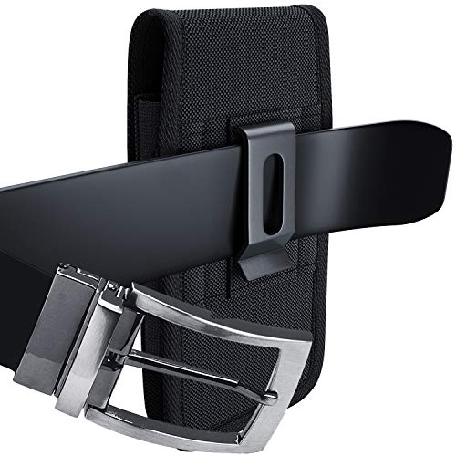 PiTau Holster for iPhone Se, 8, 7, 6s, 6 – Rugged Nylon Cell Phone Belt Holder for Men, Case with Belt Clip, Carrying Pouch Fits Cover, Black
