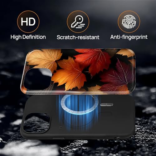 Magnetic Phone Case for iPhone 14 Plus,Compatible with MagSafe,Durable 2 Layers Full Covered Shockproof Protective Cover-Autumn Maple Leaves - color: Autumn Maple Leaves, size: iPhone 14 Plus