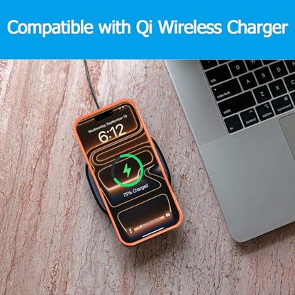 Battery Case for iPhone 17 Pro Max, 12000mAh Protective Charging Case with Wireless Charging Compatible with iPhone 17 Pro Max (6.9 inch) Rechargeable Battery Pack Charger Cover with Carplay (Orange) - size: iPhone 17 Pro Max Orange -12000mAh
