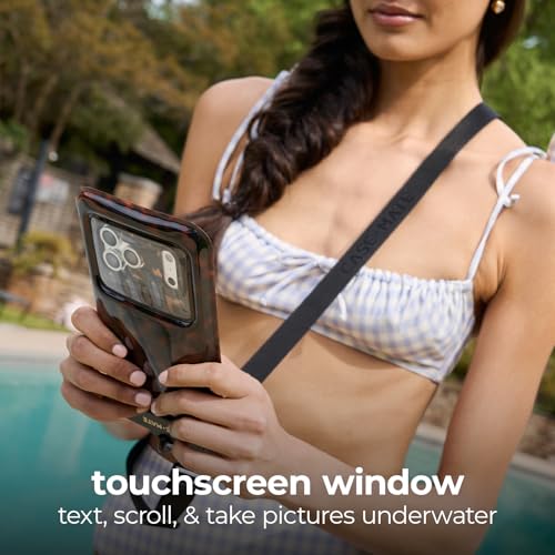 Case-Mate IP68 Waterproof Large Phone Pouch - Tortoiseshell | Touchscreen Floating Waterproof Phone Case with Crossbody Lanyard - Fits All Phones - Beach Cruise Ship Travel Essentials - color: Tortoiseshell