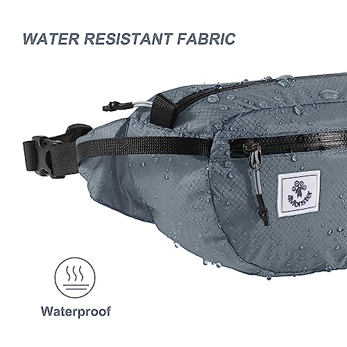 4Monster Hiking Waist Packs Portable,Water Resistant Fanny Bag with Adjustable Strap,Lightweight Crossbody Chest Bag Slim Bag - color: Silver