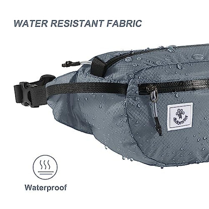 4Monster Hiking Waist Packs Portable,Water Resistant Fanny Bag with Adjustable Strap,Lightweight Crossbody Chest Bag Slim Bag - color: Silver