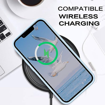 GUAGUA Compatible with iPhone 13 Pro Max Case Liquid Silicone Soft Gel Rubber Slim Microfiber Lining Cushion Texture Cover Shockproof Protective Phone Case for iPhone 13 Pro Max 6.7 Inch, Light Blue - color: Light Blue, size: iPhone 13 Pro Max