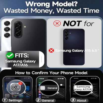 Battery Case for Galaxy A16/A17, [10000mAh] Slim Rechargeable Smart Extended Charging Case Compatible with Galaxy A16/A17(6.7 inch) Backup Power Battery Pack Charger Cover-Black - size: Galaxy A16/A17