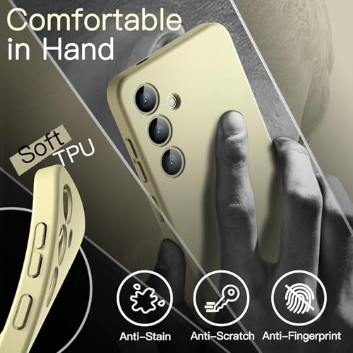 JETech Slim Case for Samsung Galaxy S24, Amber Yellow | Camera Lens Protection, Soft TPU Design, Matte Finish, Shockproof Protection - color: Amber Yellow, size: S24