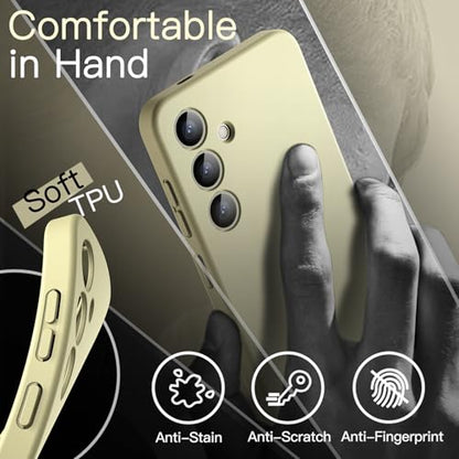 JETech Slim Case for Samsung Galaxy S24, Amber Yellow | Camera Lens Protection, Soft TPU Design, Matte Finish, Shockproof Protection - color: Amber Yellow, size: S24