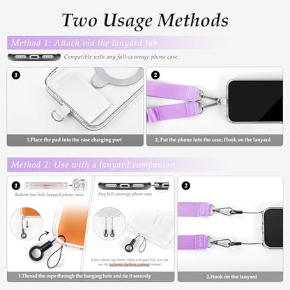 Multifunctional Phone Lanyard Adjustable Anti-Theft Crossbody Phone Strap - color: Purple