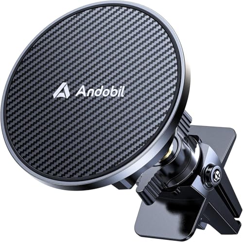 andobil for MagSafe Car Mount [20xN55 Strongest Magnet] Magnetic Phone Holder for Car Vent Stable Metal Clip 360 Adjustable Magnetic Car Phone Holder Mount for iPhone 17 Pro Max 16 15 14 13 Plus Mini - style: Vent