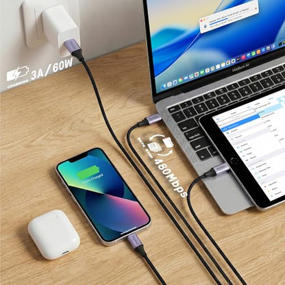 6FT USB A to USB C Cable Nylon Braided 60W Fast Charging, for iPhone 17/17 Pro/16, Samsung S24/S23/S22 Ultra, Google Pixel, iPad Pro/Air, MacBook/Windows Laptops, CarPlay, Black - color: Black Braided, size: 6FT A to C