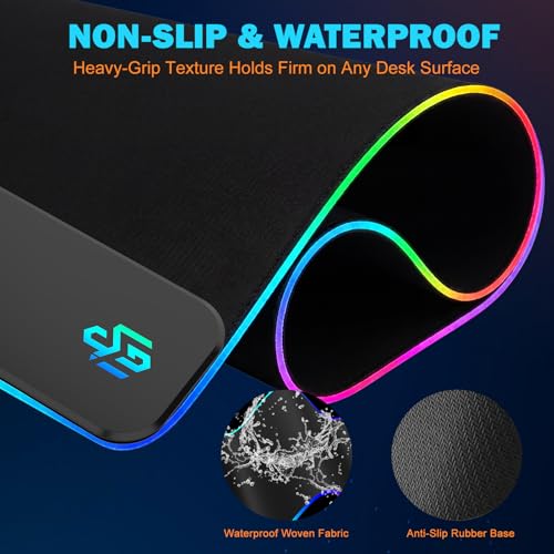 TARKARI Mouse Pad Gaming Wireless Charging, 800x300x4mm, Black