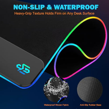 TARKARI Mouse Pad Gaming Wireless Charging, 800x300x4mm, Black