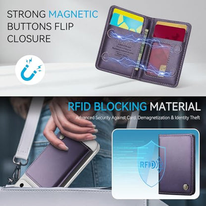 Defencase for Magsafe Wallet Magnetic Card Holder RFID Blocking, Purple - color: Fashion Purple