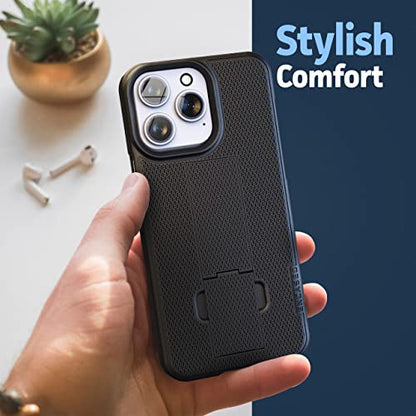Encased DuraClip Holster Designed for iPhone 14 Pro Case with Belt Clip and Kickstand (Matte Black) (iPhone 14 Pro) - size: iPhone 14 Pro
