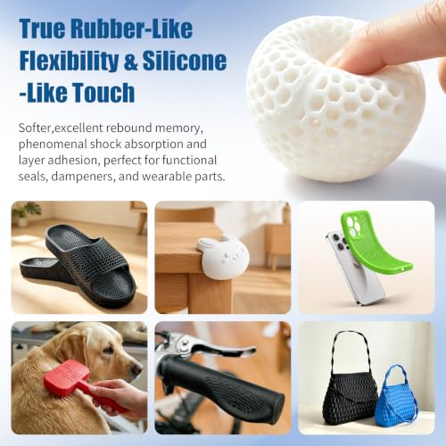 iSANMATE 85A TPU Filament 1.75mm, White, 1kg | iSANMATE Filament; Soft Flexible TPU HF; Compatable with Bambu Lab & most FDM 3D Printers; 1kg/2.2lbs; 50-80mm/s - color: White, size: TPU-85A