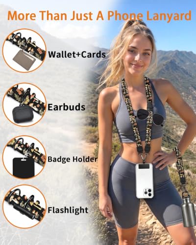 Mushroom Butterfly Phone Lanyard Crossbody Wrist Neck Strap Women - color: Mushroom Butterfly
