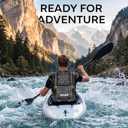 30L Dry Backpack Waterproof, Dry Backpack for Men Women, Ideal for Kayaking, Boating, Paddle Boarding, Fishing, Hiking, Camping & Outdoor Travel Essentials - color: Grey