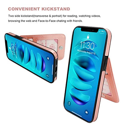 KIHUWEY for iPhone 14 Pro Max Wallet Case for MagSafe, Rose Gold | Card Holder, Wireless Charging, RFID, Flip PU Leather, Magnetic, Kickstand, Heavy Duty Protective - color: Magsafe for Rose Gold