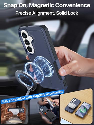 for Samsung Galaxy S26 Case Rugged Dual-Layer Shockproof Blue | Fit for Magsafe, Heavy Duty Military-Grade Protection, Matte Finish Scratch Resistant Anti-Fingerprint, S 26 Phone Case - color: Blue
