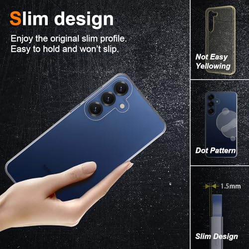 Silicone Clear for Samsung Galaxy S25 Case,Thin with Comfort Grip | Soft Slim-Fit TPU Galaxy S25 Phone Cover,Non-Slip,Shockproof Protection,Scrath-Resistant - size: Galaxy S25