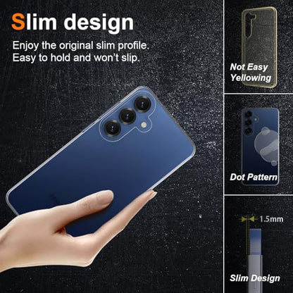 Silicone Clear for Samsung Galaxy S25 Plus Case,Thin with Comfortable Grip | Soft Slim-Fit TPU Galaxy S25 Plus Phone Cover,Non-Slip,Shockproof Protection,Scrath-Resistant - size: galaxy s25 plus case