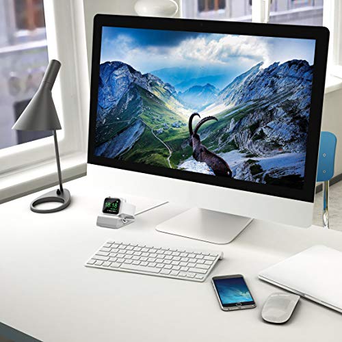 Sincetop Compatible with Apple Watch Charger Stand Ultra 2/Ultra/SE/9/8/7/6/5/4/3/2/1, Aluminum iWatch 49 45 41 44 40 42 38 Charging Holder Dock Nightstand Mode-Magnetic Charger not Included-Silver - color: Silver
